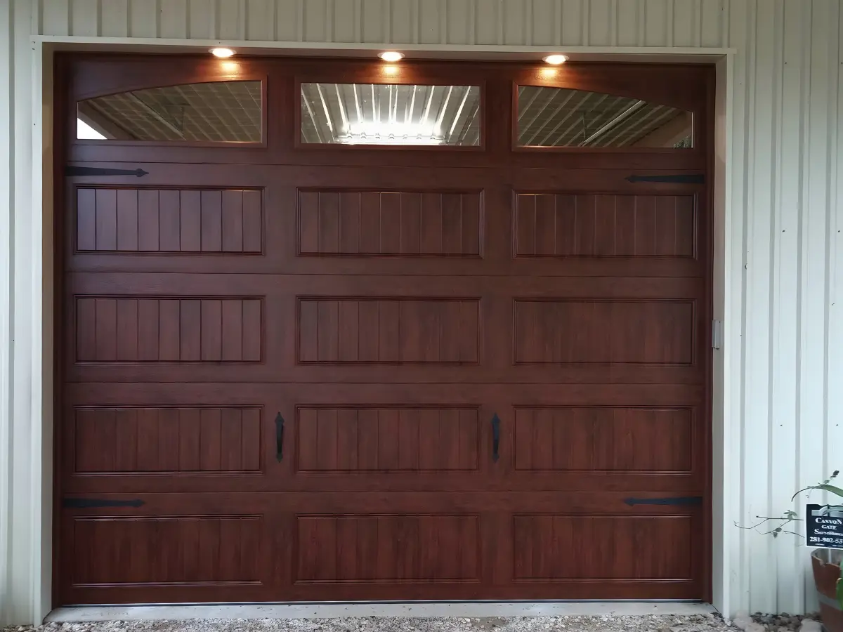 Blinking red garage door sensor lights indicating alignment problem Austin TX